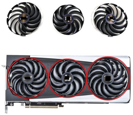 BDAKQJV Scheda Grafica Ventola GPU Sapphire RX6900 XT da 87MM 95MM Compatibile con Il Raffreddamento della Scheda Grafica Nitro + AMD Radeon RX 6700 6800 6900 XT(Noir)