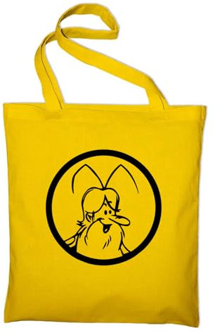 STYLETEX23 Es war einmal der Mensch Leben Maestro Professor Stoffbeutel Stofftasche Jutebeutel Beutel Tasche Jute, Gelb