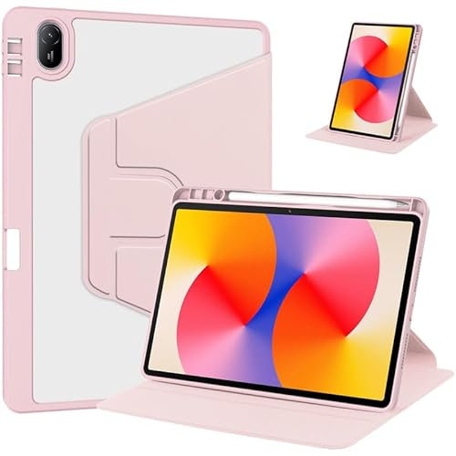 Custodia per tablet Huawei MatePad SE 11 2024, in pelle PU, sottile, leggera, con funzione di spegnimento automatico, chiusura magnetica, custodia protettiva per tablet, rosa