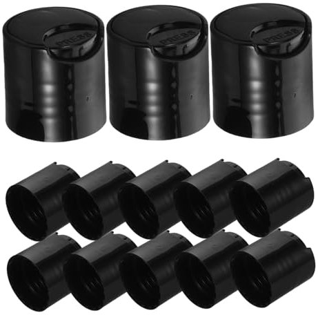 LIFKOME Wide Mouth Plastic Lids Bottle Pump Dispenser 50pcs Flat Caps Disc Top Bottle Caps Refillable Shampoo Dispenser