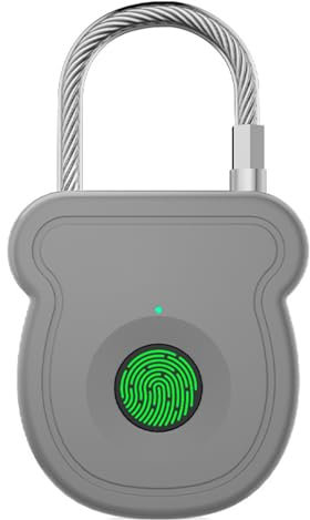 VUIUYOIES Candado de seguridad con huella dactilar para bolsos, equipaje de exterior, cerradura inteligente con huella dactilar, gris
