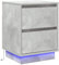 vidaXL Nachttisch mit LED-Lichtern Beton Grau 39x34,5x50 cm