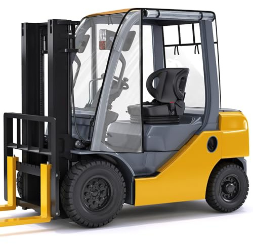 KEMIMOTO Forklift Cover for Rain with Rear Window, Waterproof Cab Enclosure Clear Fork Truck Cover with 0.5MM PVC Film, Anti-UV Universal Fit, 55Top 45 L x 40 W x 52 H, Fit Forklift up to 6000 lb