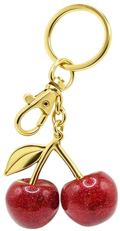 One Tap Only Kirschroter Schlüsselanhänger, Taschenanhänger, Zubehör, Geschenke für Damen, Geldbörse, Tasche, Charm, Verlängerungskette für Handtaschen