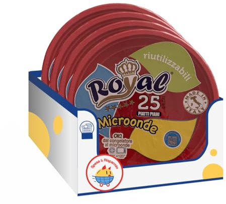 SPESA & RISPARMIO Piatti fondi plastica rossi microonde – Set da 25 pezzi – Variazioni 4/8/12 Pezzi (4)