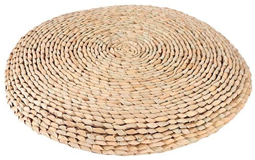 Ejoyous Handgewebte Cattail Pouf -Kissen, Weicher und Gemütlicher Schwamm Gefüllt, Zen -Yoga, Schön und Langlebig, Leicht zu Reinigen für Balkon, Tatami Zimmer, Lorbefenster