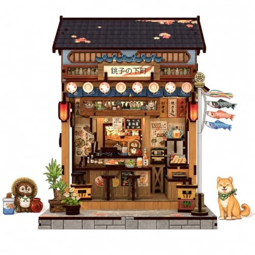 Endless Limit Book Nook Kit - Miniatur Puppenhaus mit LED-Beleuchtung: 3D Holz-Puzzle Buchstütze, Retro-stilvolle Deko für Bücherregal, kreatives Geschenk (Choshi no Shitamachi)