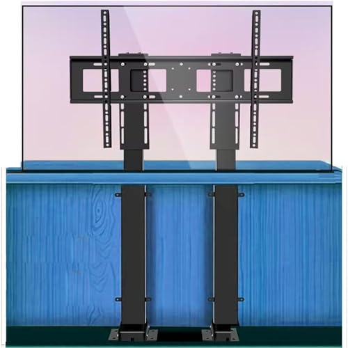 Motorized TV Floor Stand with Dual Motor Auto Lift, Telescopic Adjustable Bracket, Remote Control for Large Screen TVs