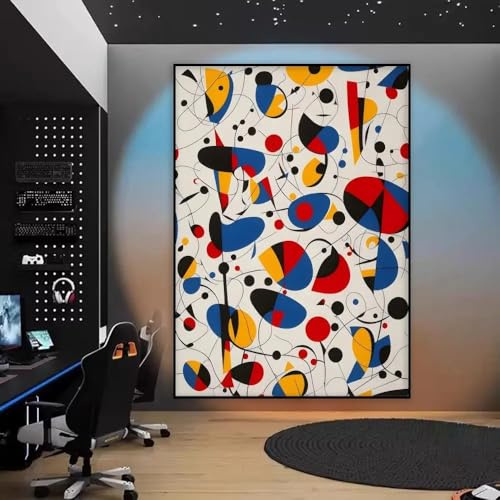 GKUVBF Modernes surrealistisches Joan Miró Leinwandbild Retro-Poster und Kunstdruck Wandkunst für Wohnzimmer Moderne Wohndekoration (30x45cm/Rahmenlos)