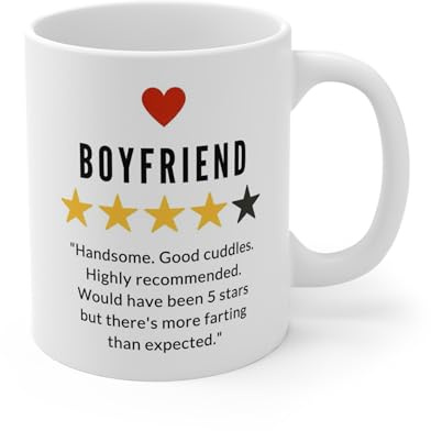 Funny Boyfriend Mug,4 Star Rating, Humorous Gift for Boyfriend