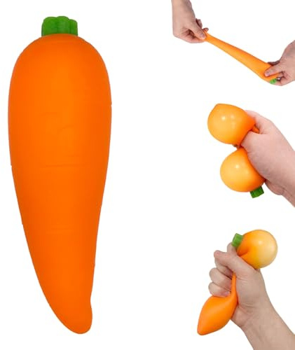 Felicify Carrot Squishy, Carrot Squishy Fidget Toys, Simulation Carrot Stress Relief Fidget Toy, Stress Balls for Adults, Squeeze Toys for Home Office Desk