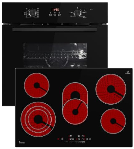 KKT KOLBE Herdset SET8010FBCH77RL, Backofen und Induktionskochfeld | 60 cm Backofen BO8010FB, 77 cm Kochfeld CH7705RL, Grill, Heißluft, Teleskopauszüge, Automatik-Timer, Wärmeschutzverglasung