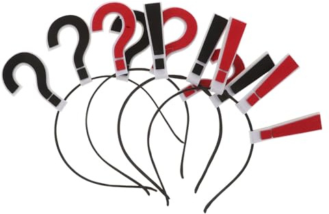 MAGICLULU Fragezeichen Stirnband Ausgefallenes Haaraccessoire aus Gewebe 4 Stück Rutschfest und Bequem für Frauen bei Halloween Partys und Anderen Anlässen