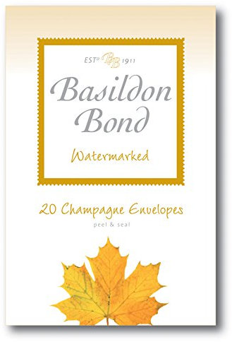 Basildon Bond Luxury Peel and Seal Envelopes 20 Pack for Duke Writing Pad - Champagne, Size 95 x 143mm