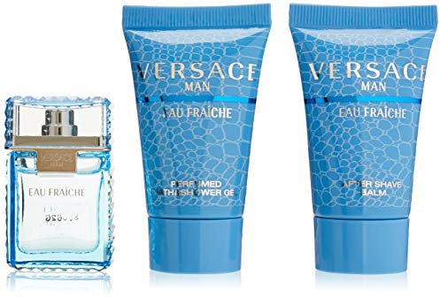 Versace Coffret cadeau Eau Fraiche (au de toilettes, 5 ml + gel douche, 25 ml + baume après-rasage 25 ml), 55 ml