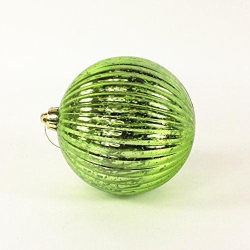 Lucht Bauernsilber-Rillenkugel aus Kunststoff, grün, 15 cm - Weihnachtskugel - Schmuckkugel - Kunststoff - Weihnachten - Traditionell