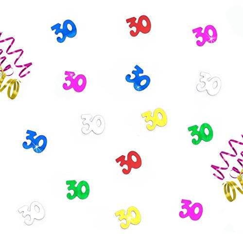 Oblique-Unique® Zum 30. Geburtstag buntes Tisch Konfetti mit Spiegeleffekt - über 800 Stück