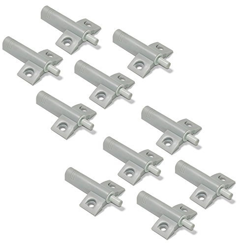Emuca - Pistón paragolpes para puerta de mueble, gris, Set de 10 piezas