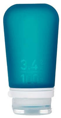 humangear GoToob+ (Large) | Refillable Silicone Travel Bottle | Locking Lid | Food-Safe Material | Teal, Large (3.4 fl.oz.; 100ml)