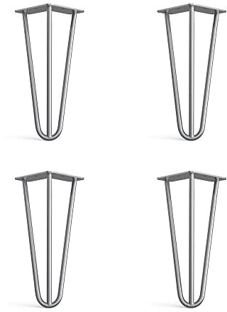 DT Ironcraft Haarnadel-Beine, 25 cm, 3 Stangen/10 mm, Stahl – Sideboard, TV-Ständer mit Bodenschutzfüßen und Schrauben, 4 Stück