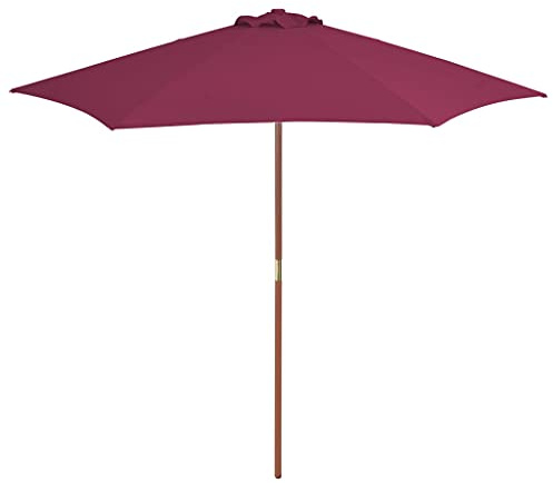 vidaXL Sonnenschirm mit Holz-Mast 270 cm Bordeauxrot