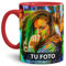 Tasse selbst individuell gestalten/Personalisierbar mit eigenem Foto Bedrucken/Fototasse/Motivtasse/Werbetasse/Firmentasse mit Logo/Innen & Henkel Rot - XXL Druck