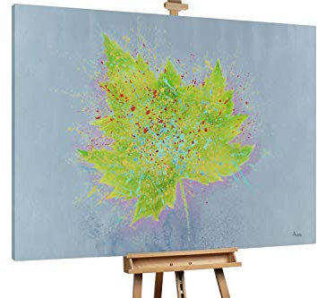 KunstLoft® XXL Gemälde 'Andenken an den Herbst' 200x150cm | original handgemalte Bilder | Wald & Bäume Grau Gelb | Leinwand-Bild Ölgemälde einteilig groß | Modernes Kunst Ölbild