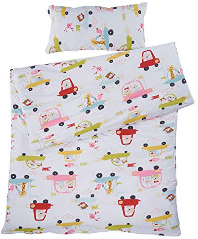 Bio Kinderbettwäsche 100% Bio-Baumwolle (kbA) GOTS zertifiziert, Autos, 100 x 135 cm / 40 x 60 cm, Perkal-Stoff