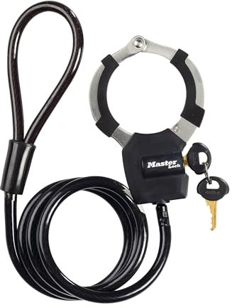 Micro Scooters | Cuff & Cable Lock | Bike Scooter Bicycle | Anti Theft Outdoor Padlock | Waterproof | Black