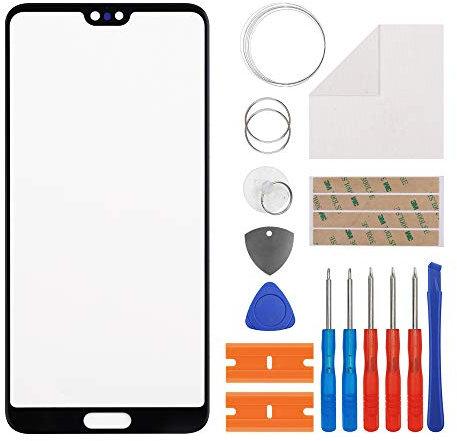 Duotipa Pantalla de cristal frontal para reparación compatible con Huawei P20 Pro CLT-L29C CLT-L29 CLT-L09C de 6,1 pulgadas + herramientas (no incluye pantalla ni digitalizador táctil) con adhesivo