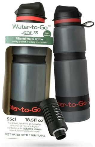 WATER TO GO Bouteille filtrante purificateur d'eau – Parfait pour la randonnée, le camping, les voyages et la survie
