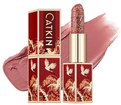 CATKIN Red Lipstick, Semi-Matte, Long Lasting, High Impact, Moisturizing Formula, enriched with Avocado Oil and Vitamin E, 3.2g