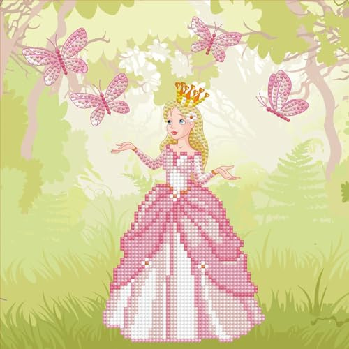 DIAMOND DOTZ BOX 2592446 Original 5D Diamond Painting Box Set, Prinzessin, DIY Diamant-Malerei-Kit mit Motivbox und Glitzersteinen für Kinder ab 6 Jahren, Beginner
