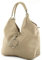 modamoda de 330 Damen Leder Nappaleder Wildleder Schultertasche Henkeltasche groß handmade in Italy, Farbe:Beige