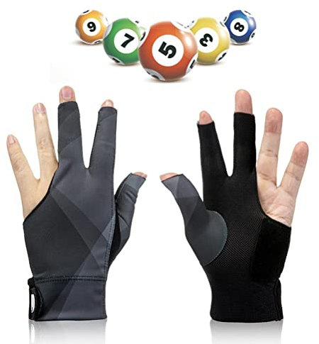 ARTOCT Snooker-Handschuh, Billard-Handschuhe die Linke Hand, 3 offene Finger, Elastische, rutschfeste, atmungsaktive Pool-Queue-Handschuhe für Herren und Damen