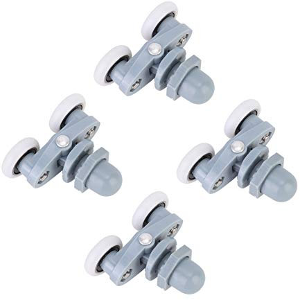 BuyWeek Bathroom Sliding Roller, 4 Pieces Double Sliding Roller Track Door Wheel Shower Door Rollers for Bathroom(25mm)