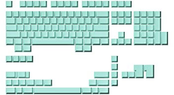 Ranked Leeres Premium-Tastenkappen-Set | 1,4 mm Dickes PBT | Cherry-Profil für Mechanische Tastatur (Beach Glass, 139 Tasten)