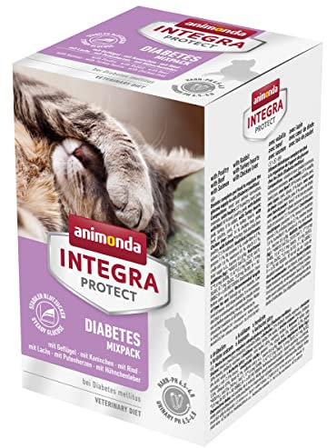 animonda INTEGRA PROTECT Katzenfutter nass Diabetes im Variationen Mix (6 x 100g), vom Tierarzt empfohlen bei Diabetes, mit Veterinären entwickeltes Diätalleinfutter für erwachsene Katzen