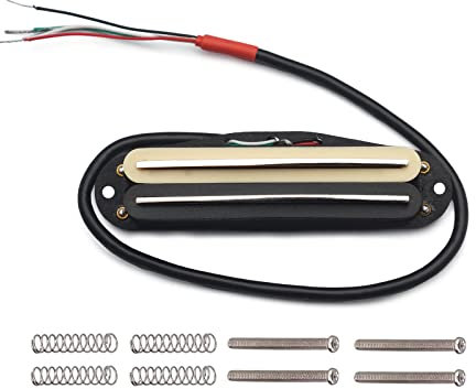 MAXCHEER Alnico 5 Twin Blade Humbucker Mini Double Coil Pickup 9K für ST Single Size Pickup E-Gitarre Ersatz (Zebra)