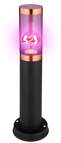 Globo Sockelleuchte RGB Außen Pollerleuchte Stehleuchte Edelstahl, Sensor Fernbedienung dimmbar, Kupfer rauch, RGB LED 8,5W 806lm warmweiß