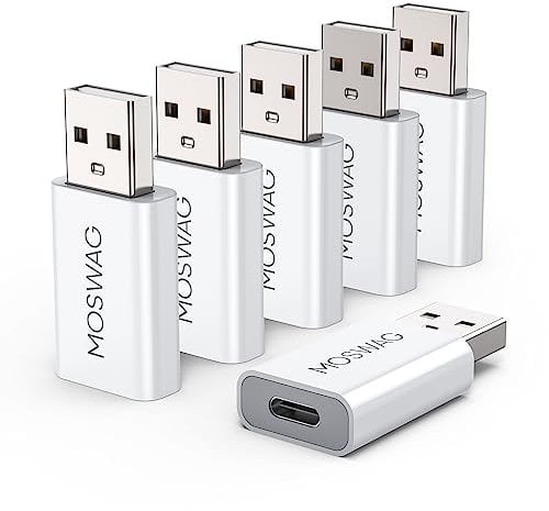 MOSWAG USB C Female to USB Male Adapter - Compatible with Apple MagSafe Charger, Watch Series Ultra/8/7/se, iMac, MacBook Pro, MacBook, Laptops, PC, Computer and More
