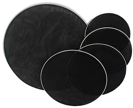 Oshhni 5-teiliges Drumhead Drum Set Head Skin, Percussion Instrument Parts, Silent Mute Drum Head Professional für Bühnenaufführungs-Drum-Spieler, 12 13 14 16 22 Zoll