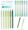 Vicloon 6pcs Einziehbare Gel Tintenstifte 6pcs Highlighter Pen 6pcs Sticky Notes School Supplies Aesthetic Schwarze Tinte Glatte Schreibstifte Haftnotizzettel Haftnotizen Markieren Textmarker(Grün)