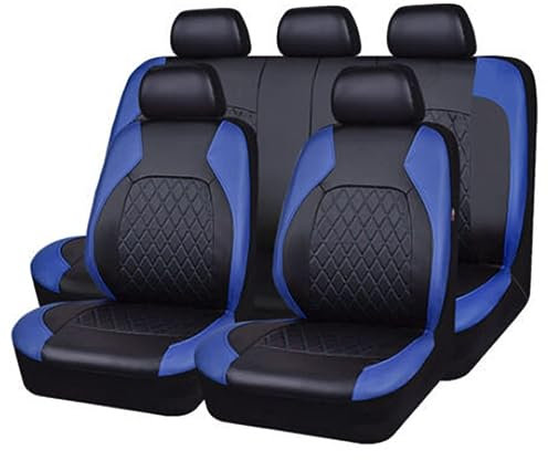 FGAITH Kunstleder Sitzbezüge Auto komplettes Set für Ford Focus (MK4) 2018+, Autositzbezüge Set Vordersitze und Rückbank Wasserdicht Auto Innenraum Zubehör,A-Blue