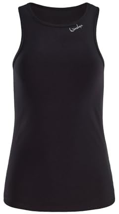 WINSHAPE Damen Functional Light and Soft Tanktop Aet134ls Yoga-Shirt, Schwarz, S EU