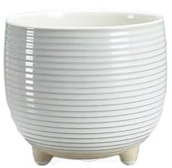 MOOWI Pflanztöpfe Einfach mit Füßen atmungsaktiv Senior Sense von großen speziellen Keramik-Blumentöpfen for den Heimgebrauch Lovely Blumentopf (Color : Beige, Size : Small)