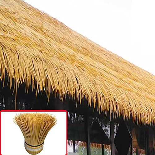 Paja para techo de paja, paja de simulación de PE súper resistente, rollos de paja de palma mexicana para hacer cubierta de paraguas, minibar, techo y sombrilla para patio (50 cm de ancho) (tamañ