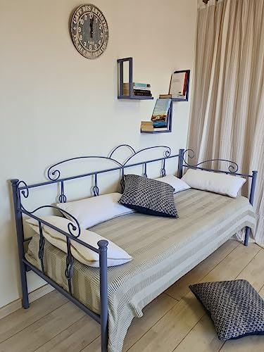 AESSEGI Divano letto in ferro battuto Nodo (Blu carta da zucchero)