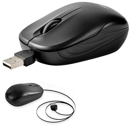 Mouse cablato retrattile 1000DPI Mouse ottico con cavo per computer da gioco