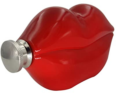 ABOOFAN Red Lip Hip Flask Stainless Steel Lip Wine Pot with Funnel 12Oz Portable Liquor Flask for Party Camping Travel Wedding Gift